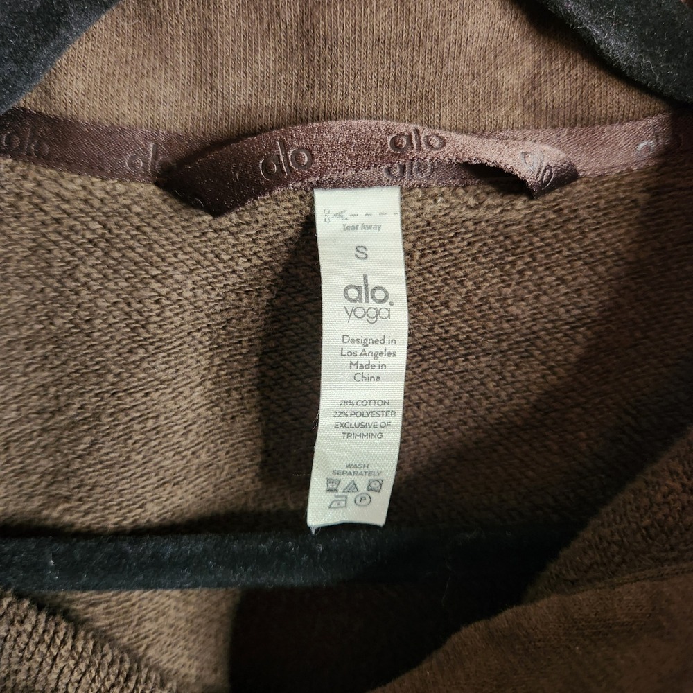 Alo Yoga Renown Jacket Brown Cropped Button Up Jacket Small - Picture 2 of 4